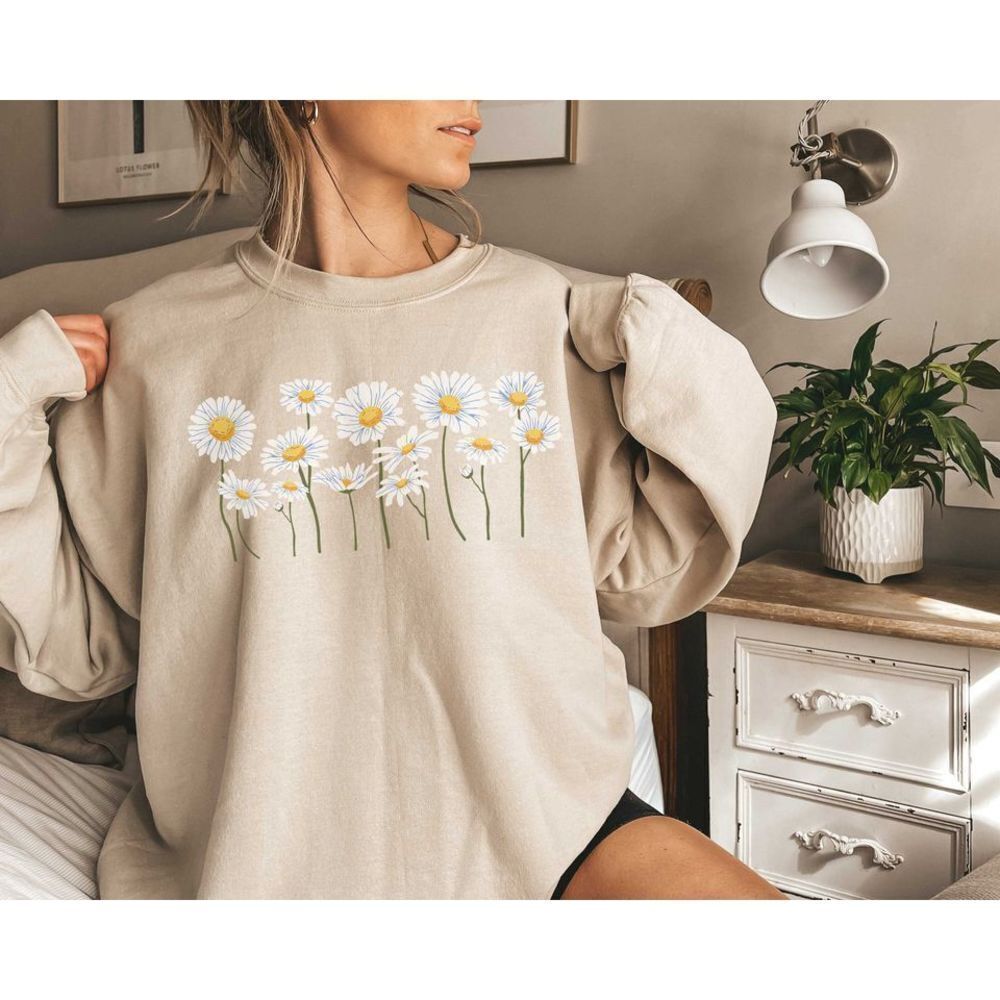 Daisy Sweatshirt Flower Sweatshirt Floral Sweatshirt